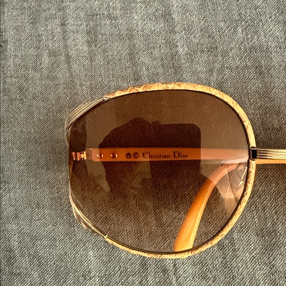 VINTAGE Authentic RARE CHRISTIAN DIOR 2250 10 PHYTON LINED OVERSIZED SUNGLASSES - Picture 3 of 16
